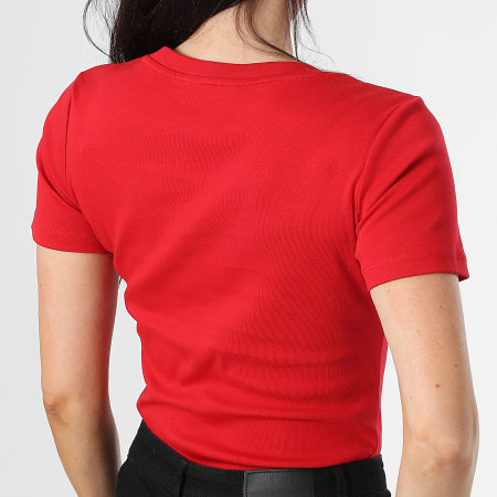 Tommy Hilfiger - Tee Shirt Col V Femme New Slim Cody 0584 Rouge