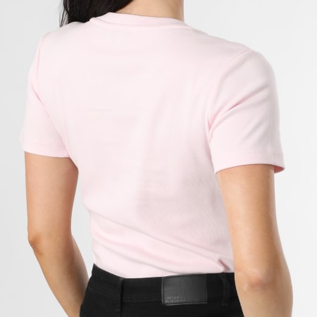 Tommy Hilfiger - Tee Shirt Col V Femme New Slim Cody 0584 Rose