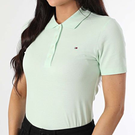 Tommy Hilfiger - Polo Manches Courtes Slim Femme 1985 3225 Vert Clair
