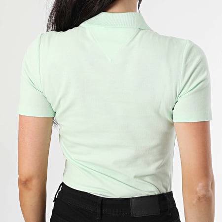 Tommy Hilfiger - Polo Manches Courtes Slim Femme 1985 3225 Vert Clair