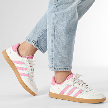 Adidas Sportkleding - Breaknet Sleek Damessneakers JH6879 Core White Bliss Pink Halo Mint