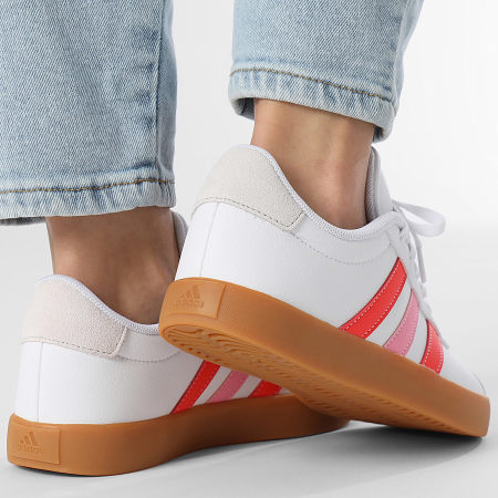 Adidas Sportswear - Baskets Femmes VL Court 3.0 K JH8722 Footwear White Bright Red Bliss Pink