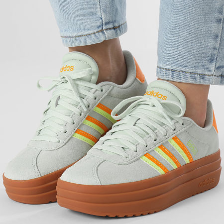 Adidas Sportswear - Baskets Femme VL Court Bold JI1787 Linen Green Crew Orange Hi-Res Yellow