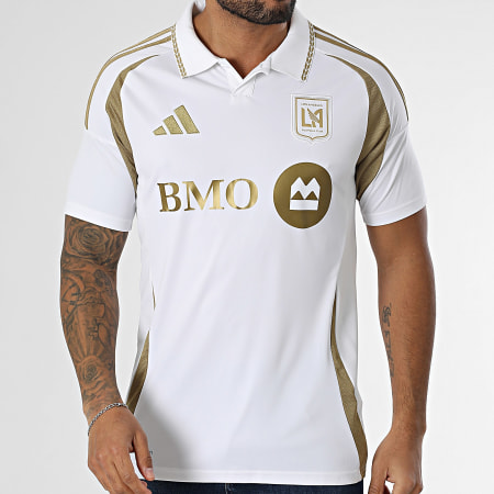 Adidas Sportswear - Polo Manches Courtes LAFC IV9857 Blanc Doré