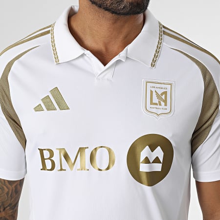 Adidas Sportswear - Polo Manches Courtes LAFC IV9857 Blanc Doré