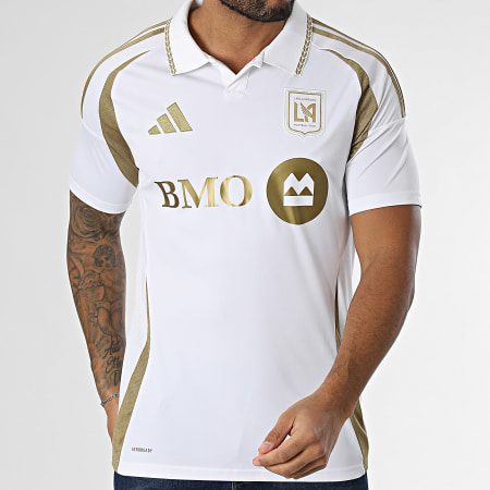 Polo Short Sleeve LAFC IV9857 White Gold