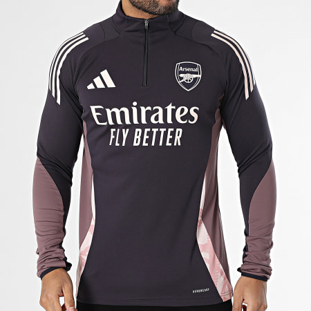 Adidas Sportswear - Tee Shirt Manches Longues Col Zippé AFC JF2924 Violet Foncé