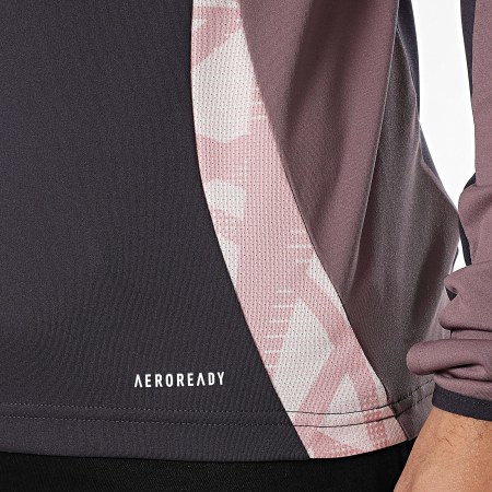 Adidas Sportswear - Tee Shirt Manches Longues Col Zippé AFC JF2924 Violet Foncé