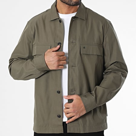 Calvin Klein - Sobrecamisa de algodón 3815 verde caqui