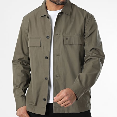Calvin Klein - Sobrecamisa de algodón 3815 verde caqui