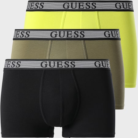 Guess - Lot De 3 Boxers U5GG03-K6YW1 Noir Vert Kaki Vert Lime