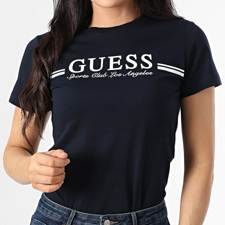 GUESS T-Shirt Donna V5GI03 I3Z14 - Cotone 100% - Taglio Dritto Con Stampa E Ricamo - Blu