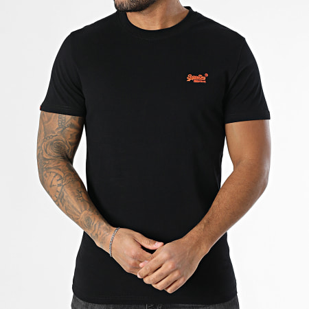 Superdry - Camiseta Essential Logo Bordado M1011245A Negro