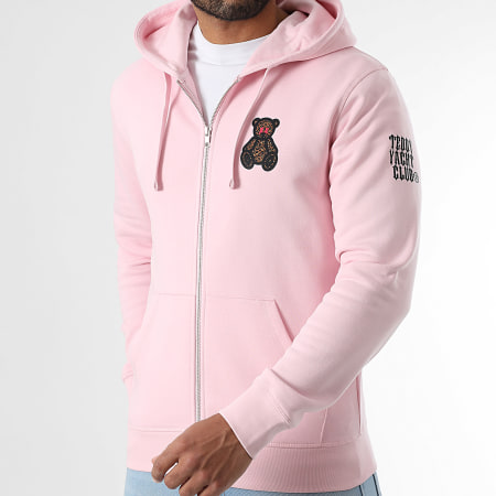 Teddy Yacht Club - Sudadera con capucha y cremallera Cheetah Small Pink