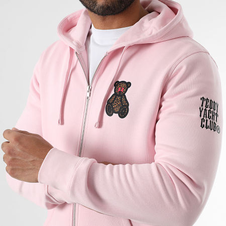 Teddy Yacht Club - Sudadera con capucha y cremallera Cheetah Small Pink