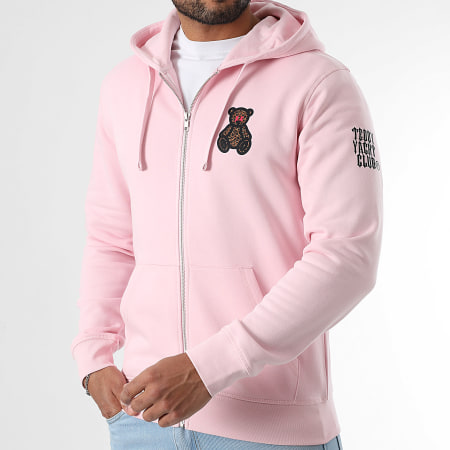 Teddy Yacht Club - Sudadera con capucha y cremallera Cheetah Small Pink