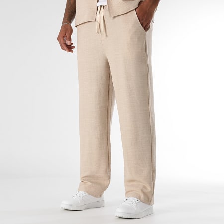LBO - Pantalon Large Effet Lin 1842 Beige
