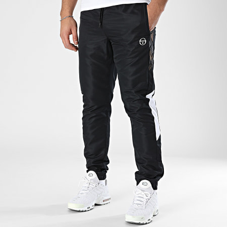 Sergio Tacchini - Punte 40940 Negro Blanco Naranja Banda Pantalones Jogging