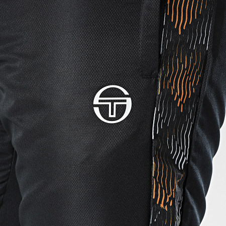 Sergio Tacchini - Punte 40940 Negro Blanco Naranja Banda Pantalones Jogging