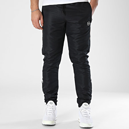 Sergio Tacchini - Punte 40940 Negro Blanco Naranja Banda Pantalones Jogging