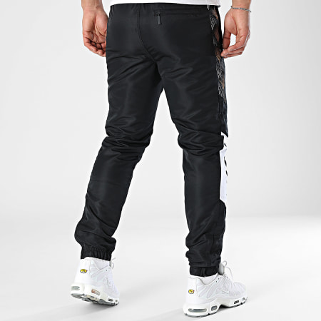 Sergio Tacchini - Punte 40940 Negro Blanco Naranja Banda Pantalones Jogging