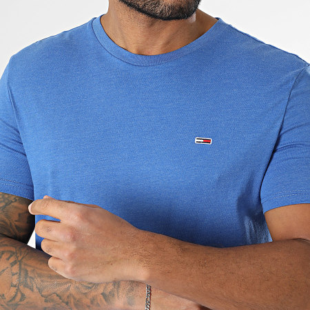 Tommy Jeans - Tee Shirt Slim Jaspe 0363 Bleu Roi Chiné