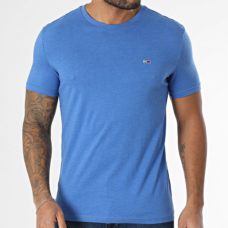 Tommy Jeans - Tee Shirt Slim Jaspe 0363 Bleu Roi Chiné