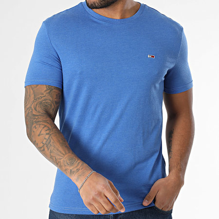 Tommy Jeans - Tee Shirt Slim Jaspe 0363 Bleu Roi Chiné