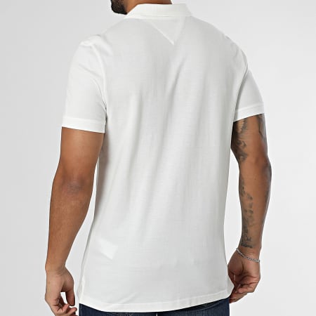 Tommy Jeans - Polo Manches Courtes Slim Placket 0676 Blanc
