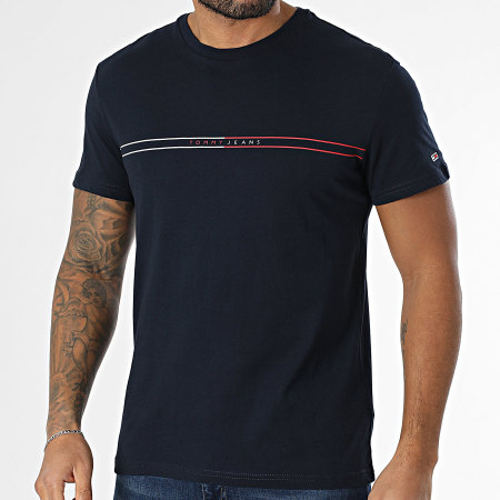 Tommy Jeans - Tee Shirt Slim Entry Graphic 0779 Bleu Marine