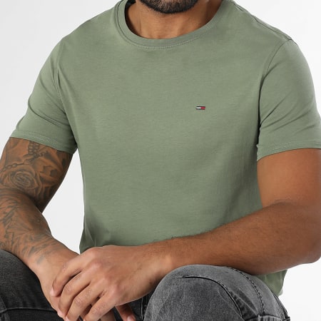 Tommy Jeans - Tee Shirt Tjm Xslim Jersey 4411 Vert Kaki