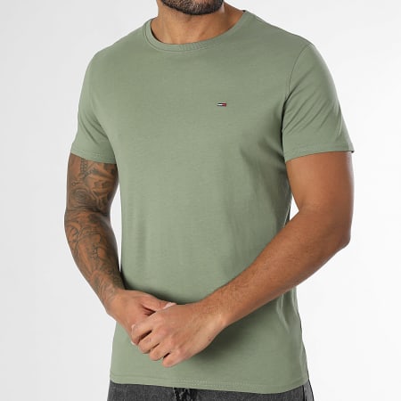 Tommy Jeans - Tee Shirt Tjm Xslim Jersey 4411 Vert Kaki