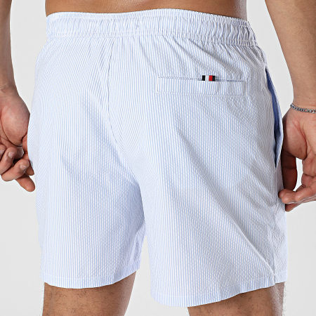Tommy Hilfiger - Short De Bain A Rayures Medium Drawstring 3265 Bleu Blanc
