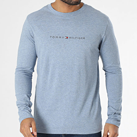Tommy Hilfiger - Tee Shirt Manches Longues 3531 Bleu Clair Chiné