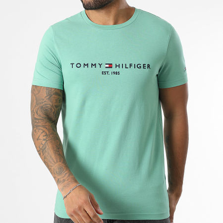 Tommy Hilfiger - Tee Shirt Slim Logo 1797 Vert