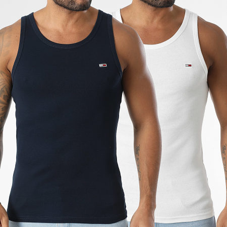 Tommy Jeans - Lote de 2 camisetas de tirantes 0769 Blanco Azul Marino