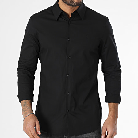 Calvin Klein - Chemise Manches Longues Slim Solid 145G Noir