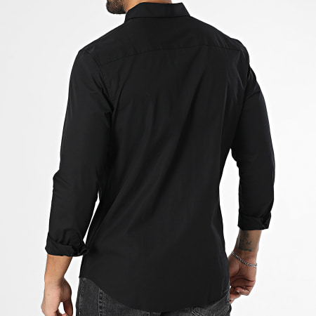Calvin Klein - Chemise Manches Longues Slim Solid 145G Noir
