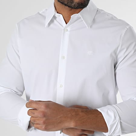 Calvin Klein - Chemise Manches Longues Slim Solid 145G Blanc