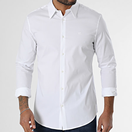 Calvin Klein - Chemise Manches Longues Slim Solid 145G Blanc
