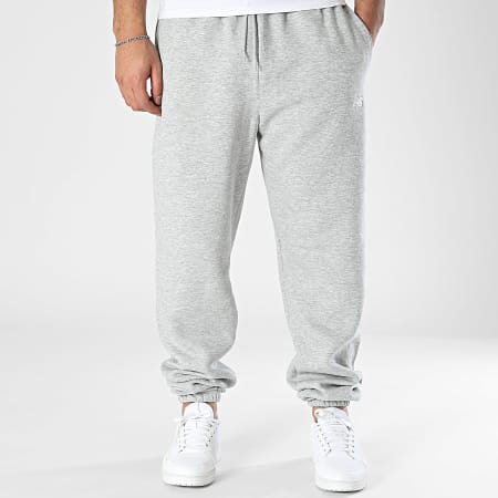 New Balance - Pantalones de chándal de forro polar MP41503 Gris jaspeado