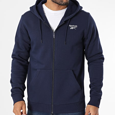 Identity SL Felpa in pile con cappuccio e zip 100202861 Blu navy - Main Image