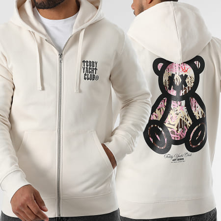 Teddy Yacht Club - Sudadera con capucha y cremallera Art Series Travis Beige