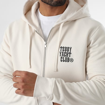 Teddy Yacht Club - Sudadera con capucha y cremallera Art Series Travis Beige