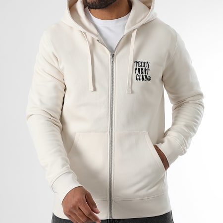 Teddy Yacht Club - Sudadera con capucha y cremallera Art Series Travis Beige