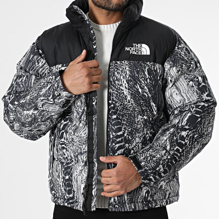 The North Face - Doudoune Capuche Retro Nuptse 1996 A3C8D Noir Blanc
