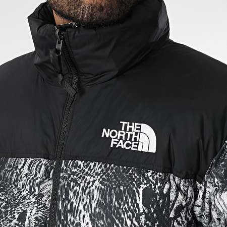 The North Face - Doudoune Capuche Retro Nuptse 1996 A3C8D Noir Blanc