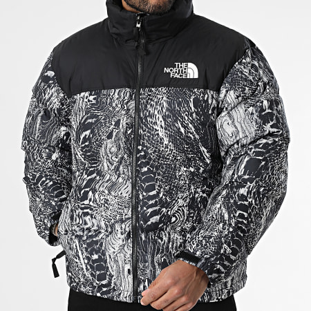 The North Face - Doudoune Capuche Retro Nuptse 1996 A3C8D Noir Blanc