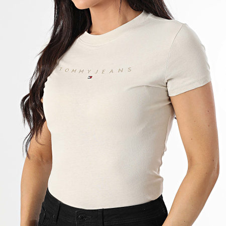 Tommy Jeans - Tee Shirt Femme Tonal Linear 0315 Beige