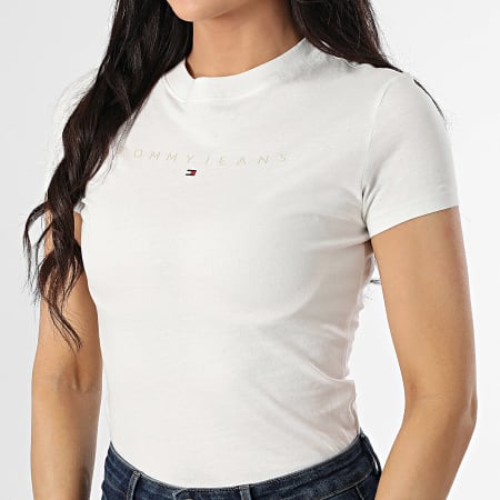 Tommy Jeans - Tee Shirt Femme Tonal Linear 0315 Blanc